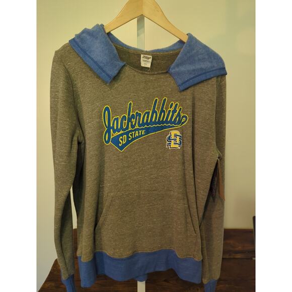 New South Dakota Jackrabbits College Sweatshirt Women’s Large Blue Gray Soft - Picture 1 of 8